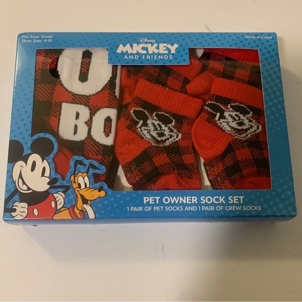 Disney Mickey Pet Owner Sock Gift Set Box Matching socks new